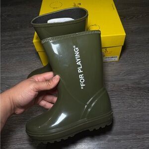 Off-White Kids Rainboots Rubber Boots Sz 12C
